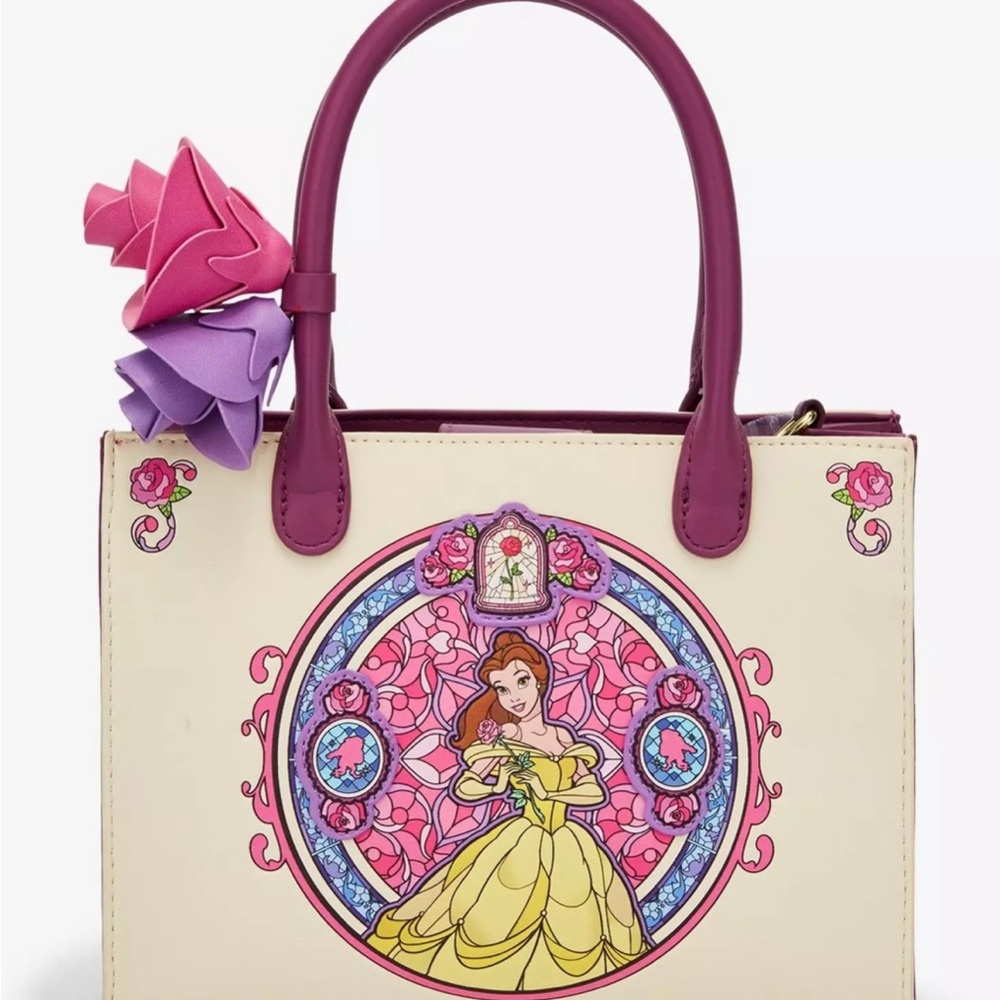 Disney Beauty And The Beast Princess Belle Cream and Purple Handbag